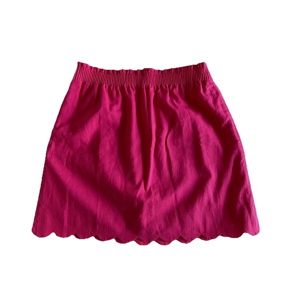 J. Crew Factory Dresses & Skirts - J Crew Skirt Womens 10 Scallop Hem Mini Linen Blend Lined Pockets Preppy NWT